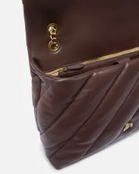 Pinko Big Love Bag Puff Maxi Quilt marrone