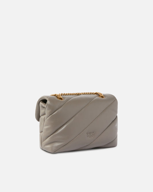 Pinko Classic Love Bag Puff Maxi Quilt grigio asfalto