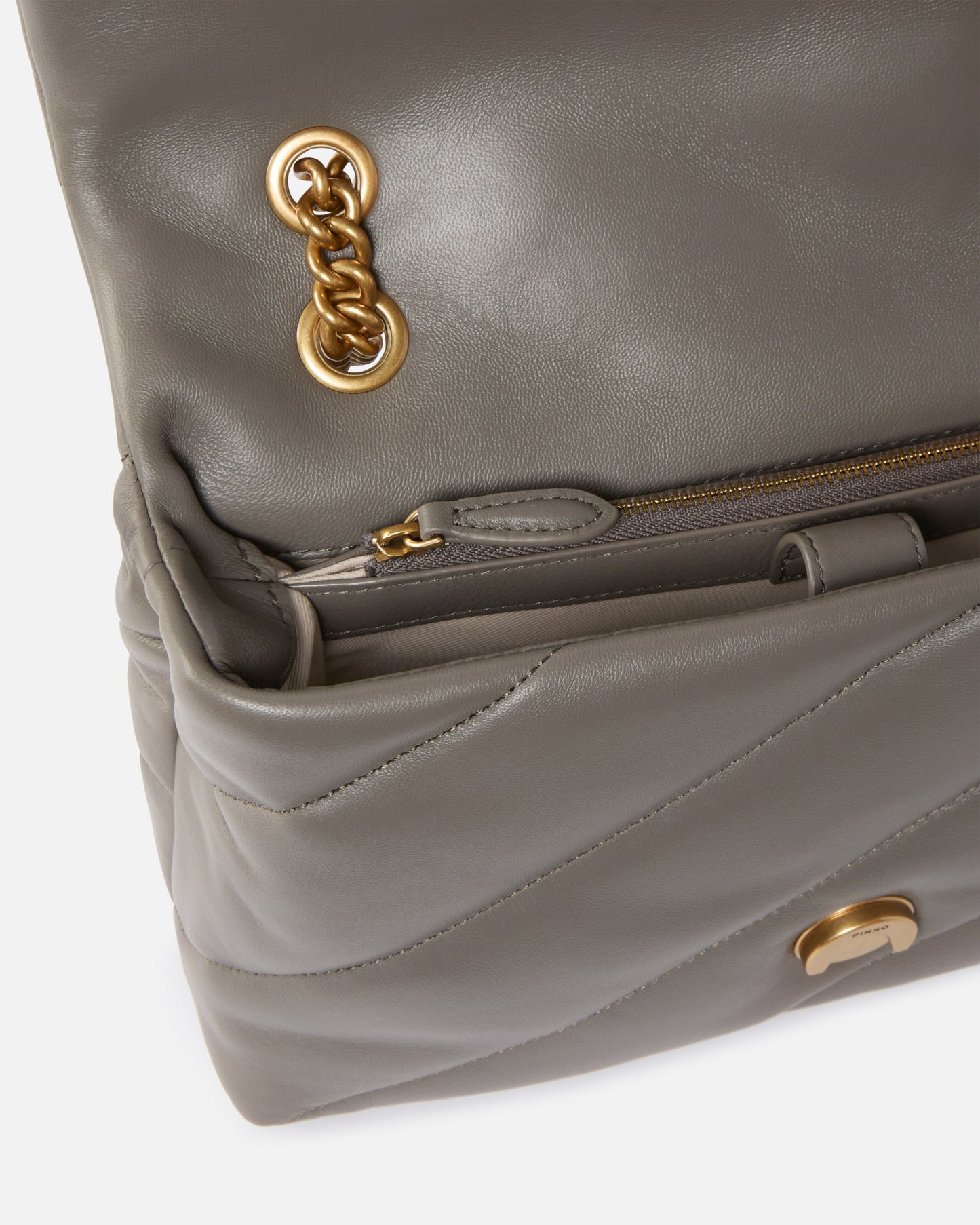 Pinko Classic Love Bag Puff Maxi Quilt grigio asfalto
