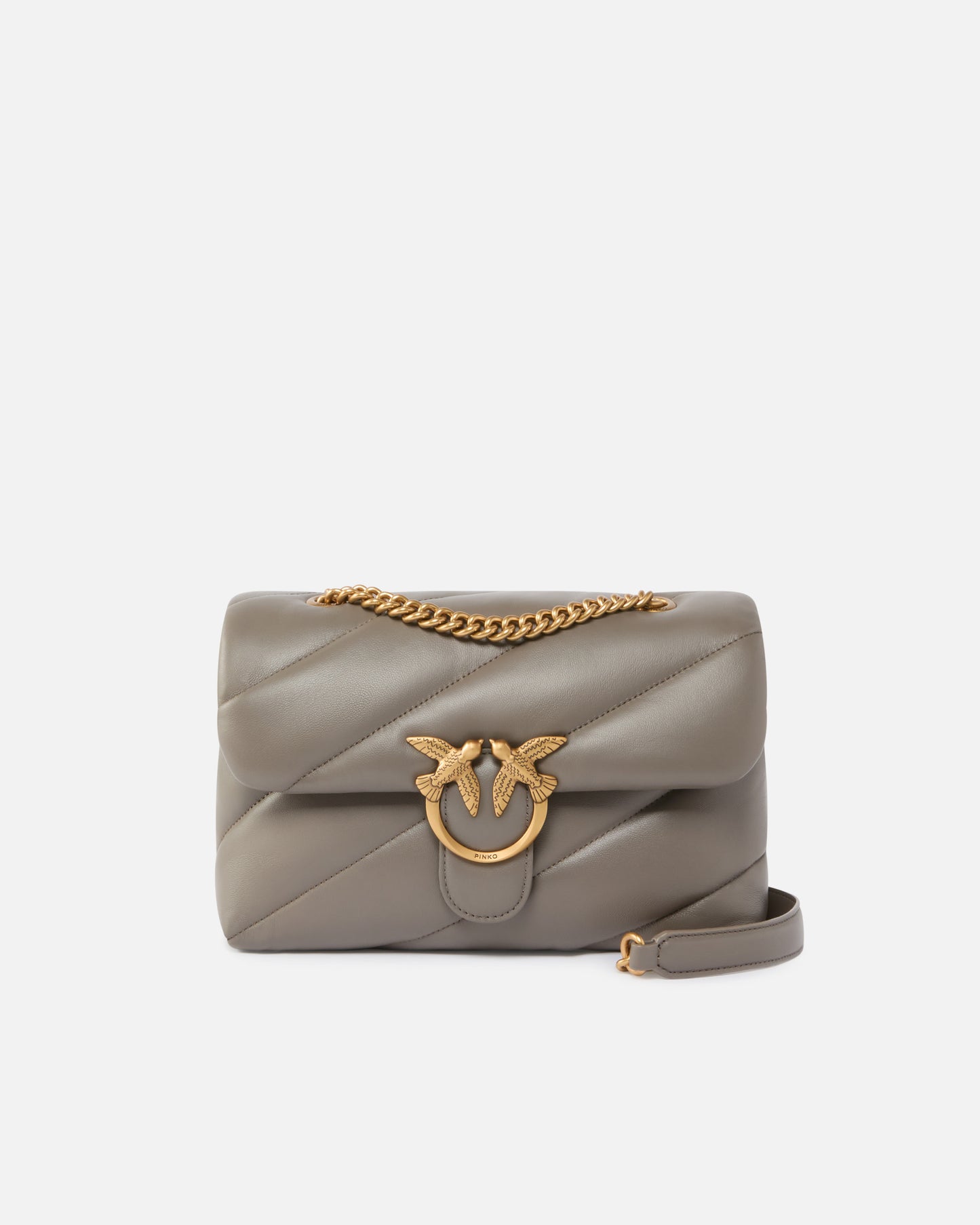 Pinko Classic Love Bag Puff Maxi Quilt grigio asfalto
