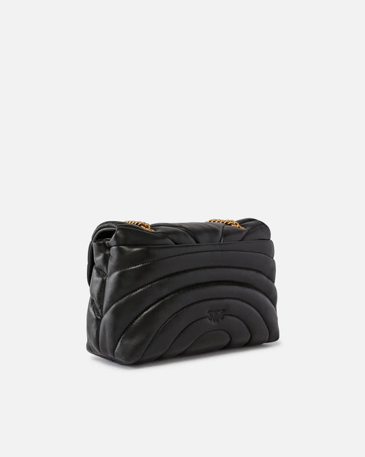 Pinko Borsa a tracolla grande Love Bag Puff trapunta farfalla nero