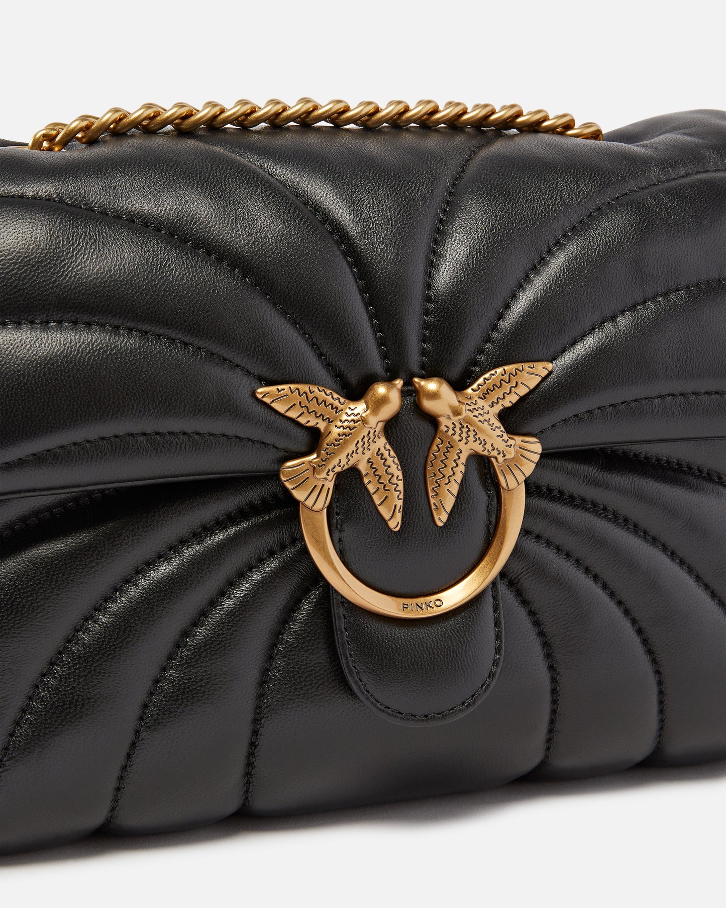 Pinko Borsa a tracolla grande Love Bag Puff trapunta farfalla nero