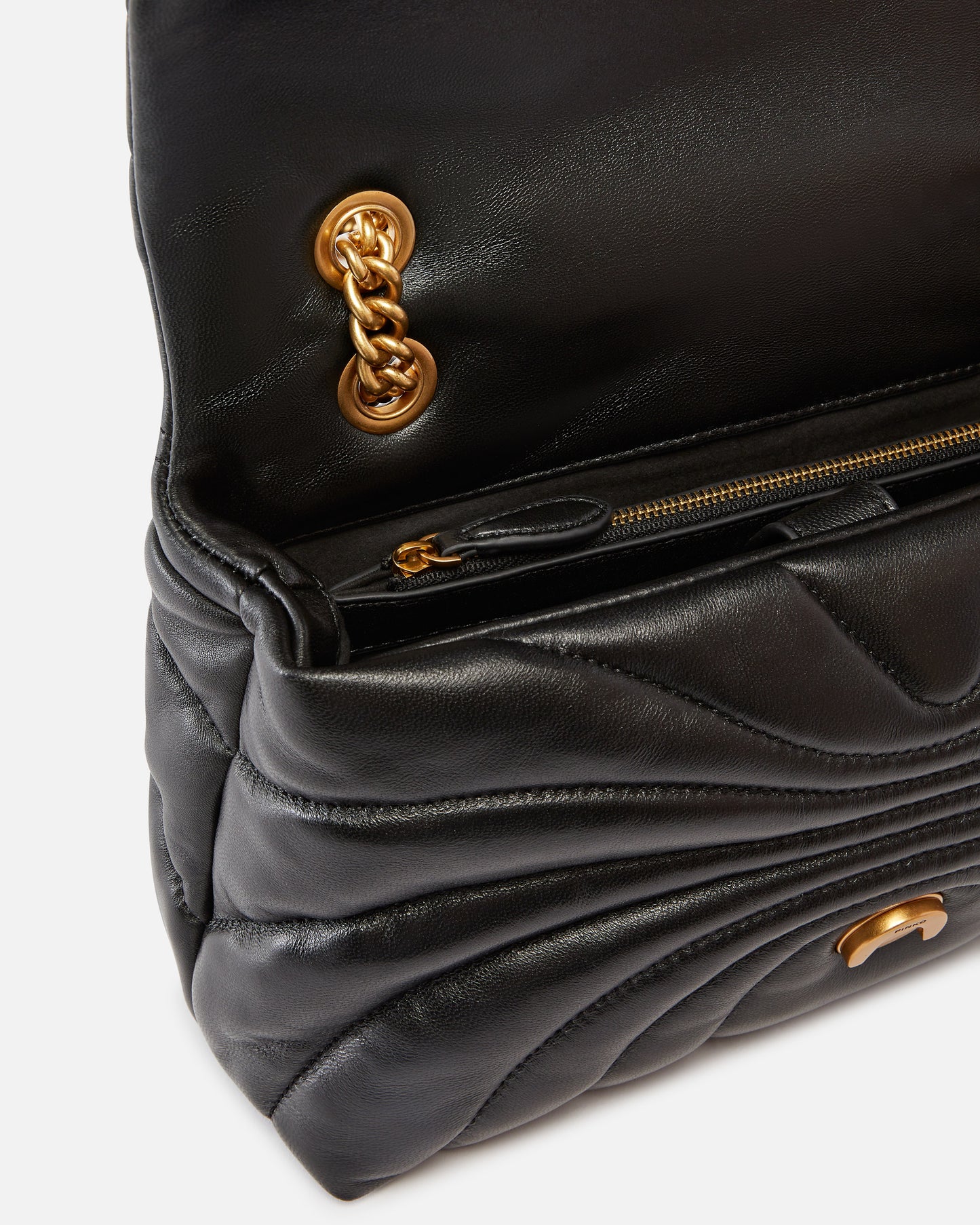 Pinko Borsa a tracolla grande Love Bag Puff trapunta farfalla nero