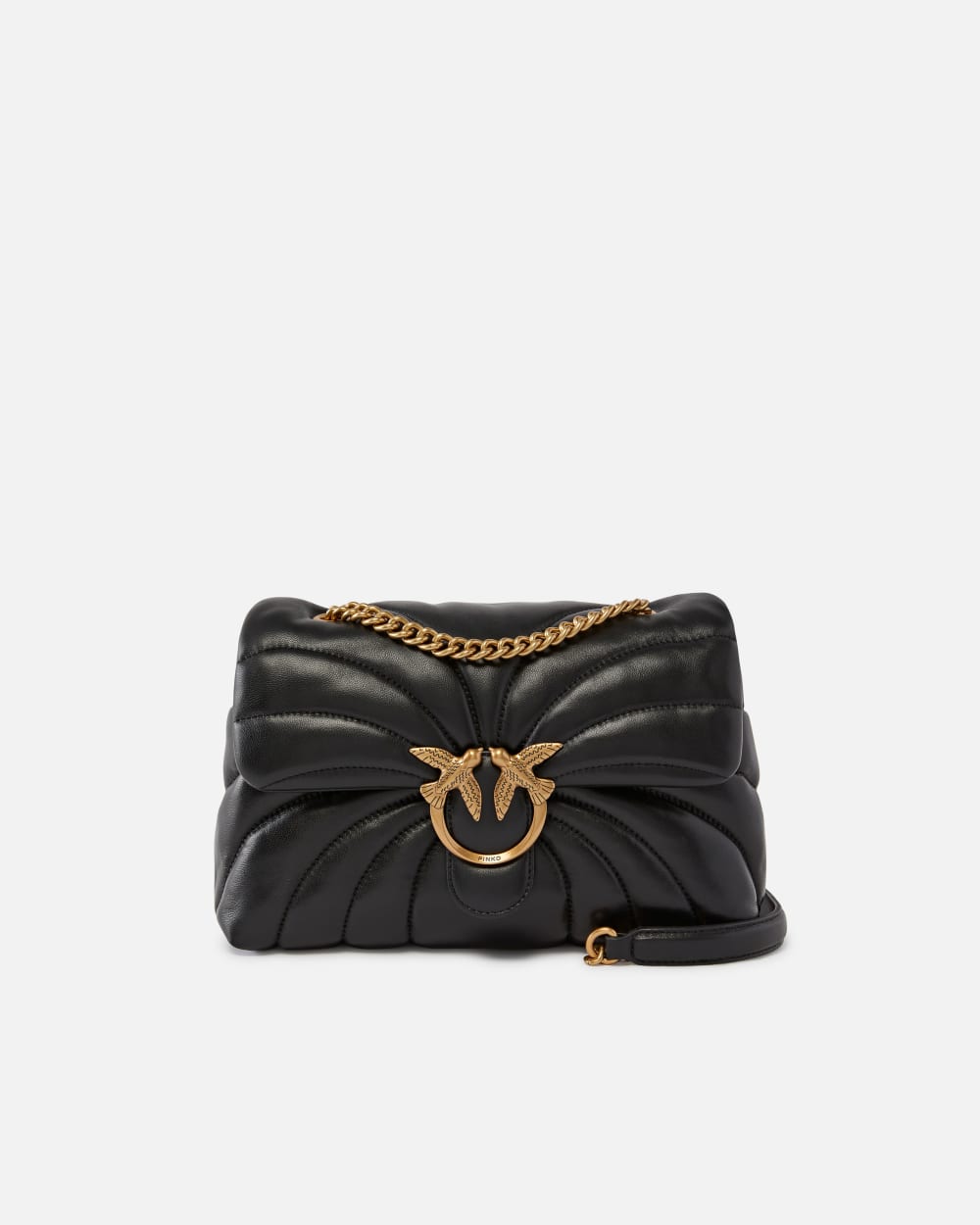 Pinko Borsa a tracolla grande Love Bag Puff trapunta farfalla nero