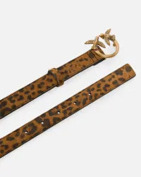 Pinko Cintura con stampa leopardata e fibbia Love Birds 2 cm