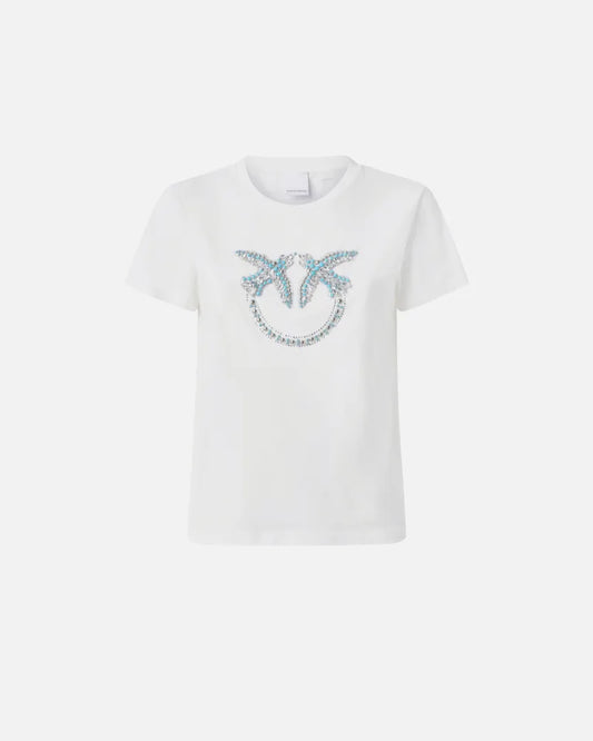 Pinko T-shirt logo Love Birds decorato Quentin