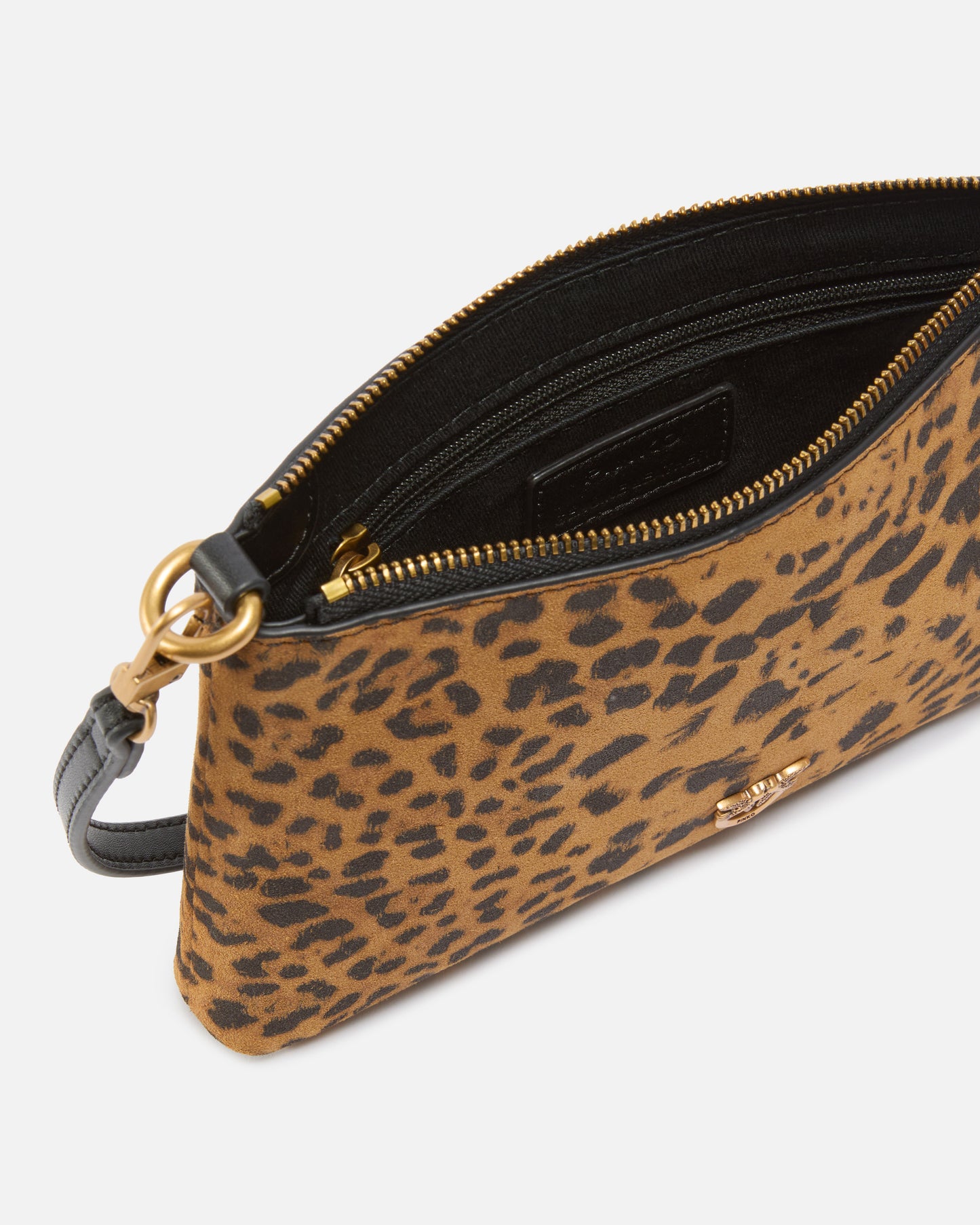 Pinko Bustina piccola a tracolla in suede leopardato