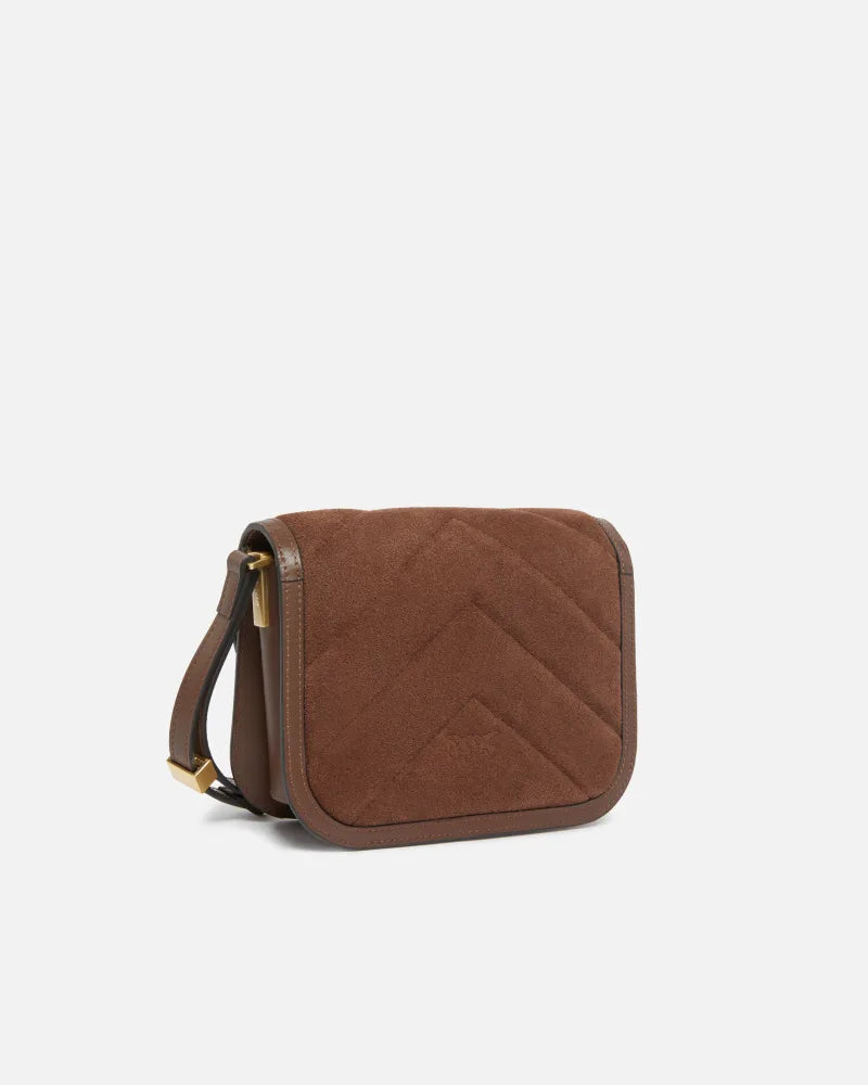 Pinko Borsa a spalla piccola Mini Love Bag Box in pelle scamosciata