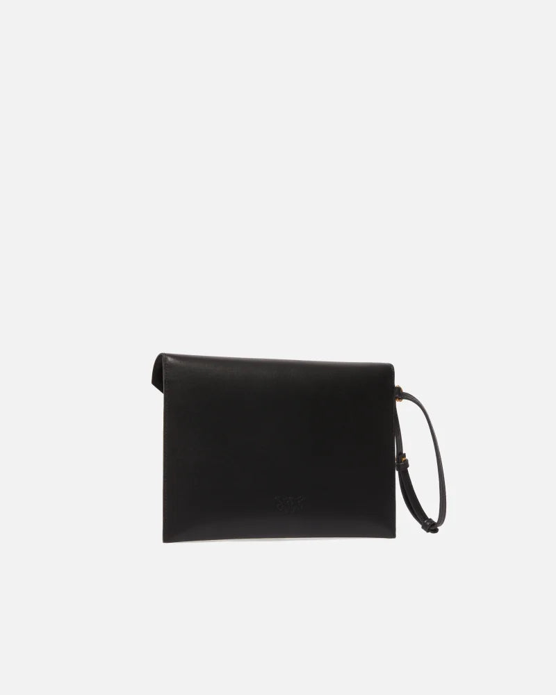 Pinko Pochette a mano in pelle con logo Love Birds Flat