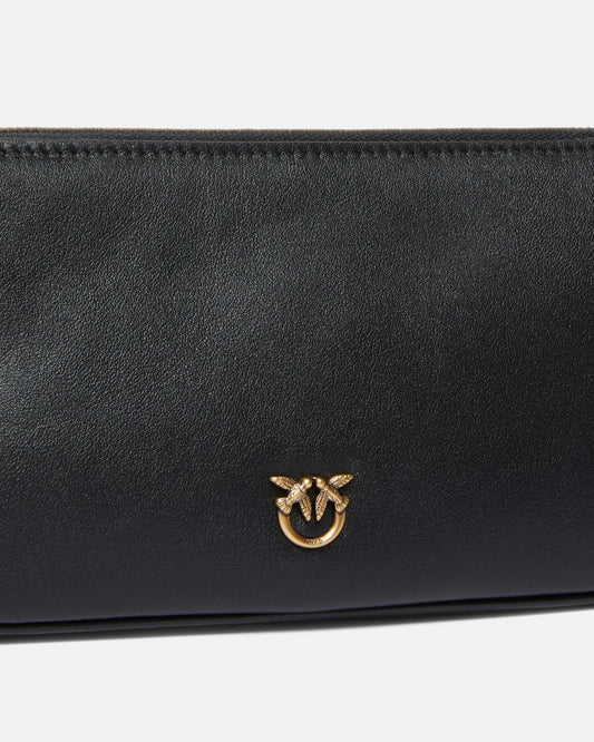 Pinko Mini Half Moon Baguette Leather Shoulder Bag