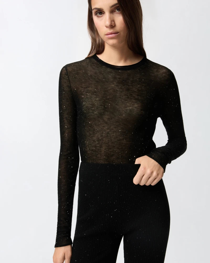 Pinko Maglia girocollo con paillettes Pico
