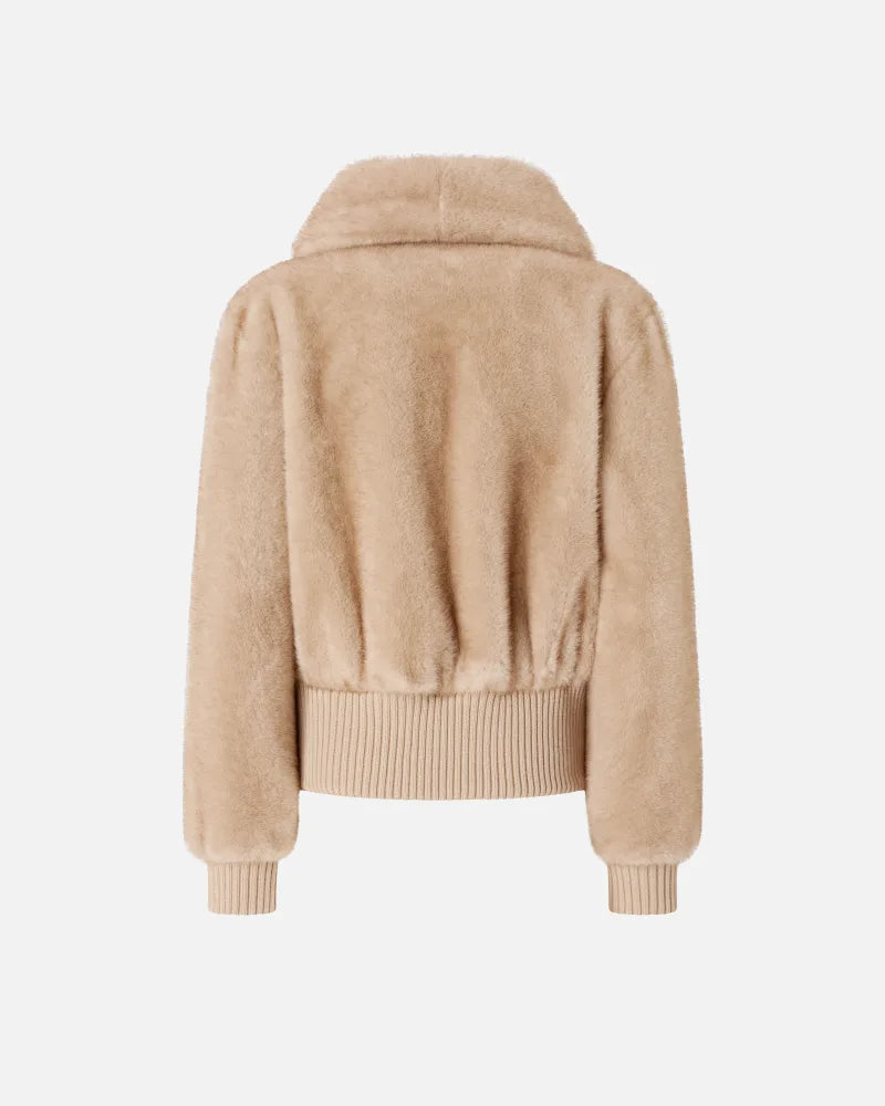Pinko Bomber in tessuto effetto pelliccia Bagels