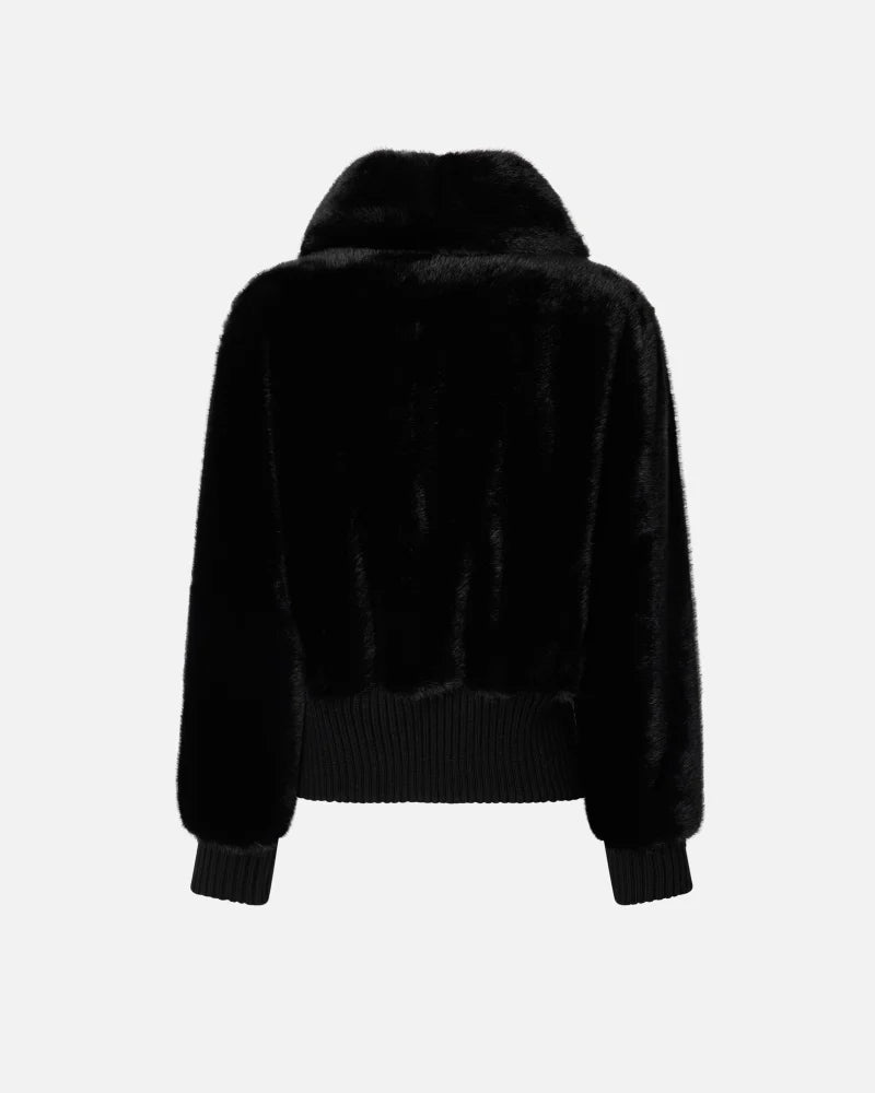 Pinko Bomber in tessuto effetto pelliccia Bagels