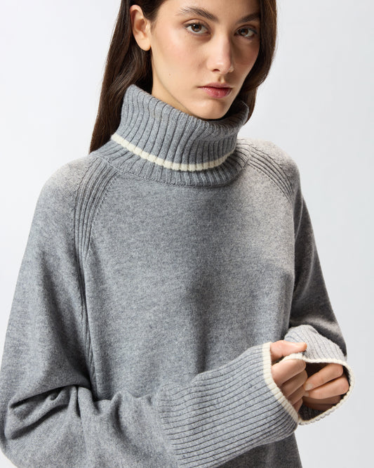 Pinko Abito corto in maglia a collo alto Fogo grigio