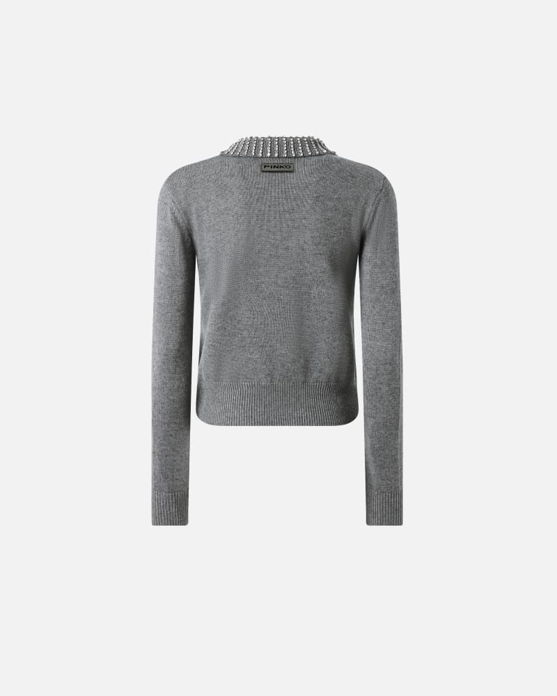 Pinko Maglia con colletto e strass Ventotene