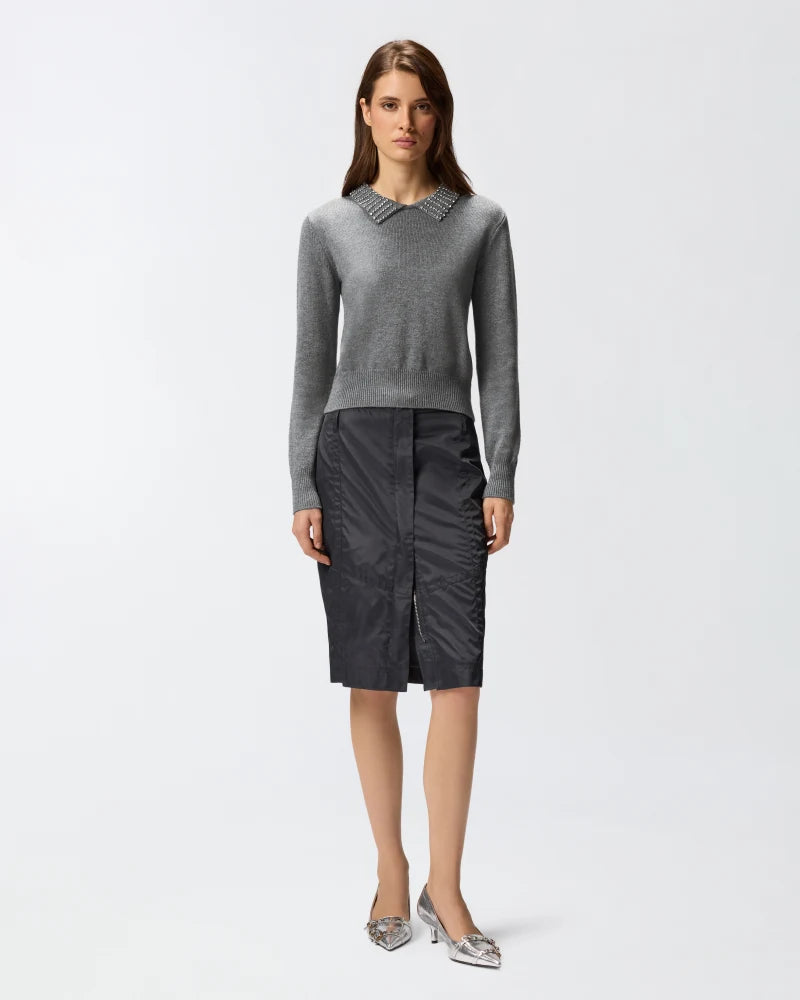 Pinko Maglia con colletto e strass Ventotene