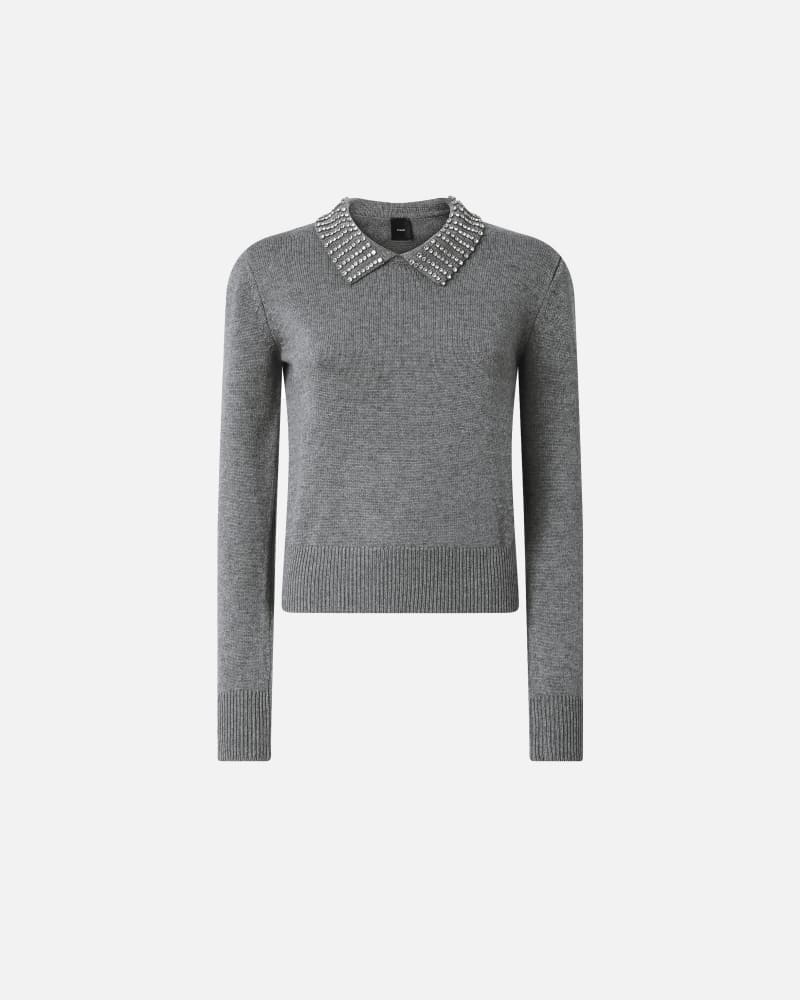 Pinko Maglia con colletto e strass Ventotene