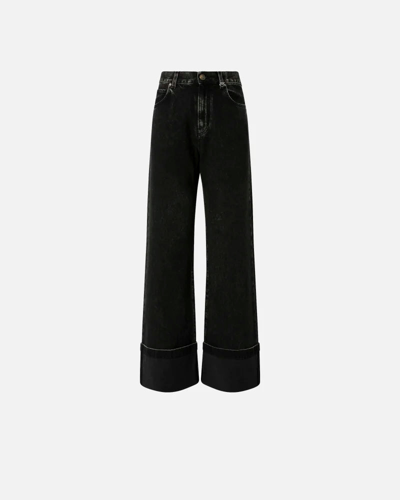 Pinko Jeans wide-leg in denim black Wanda