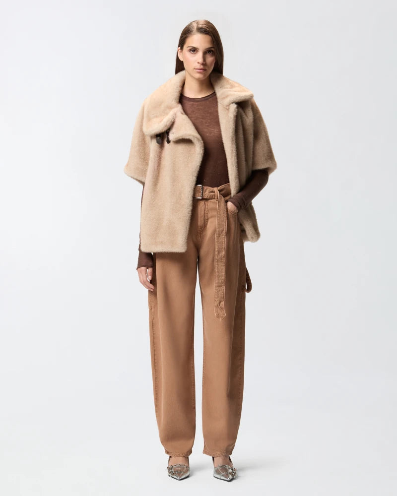 Pinko Pantalone balloon in denim con dettagli workwear Eloisette