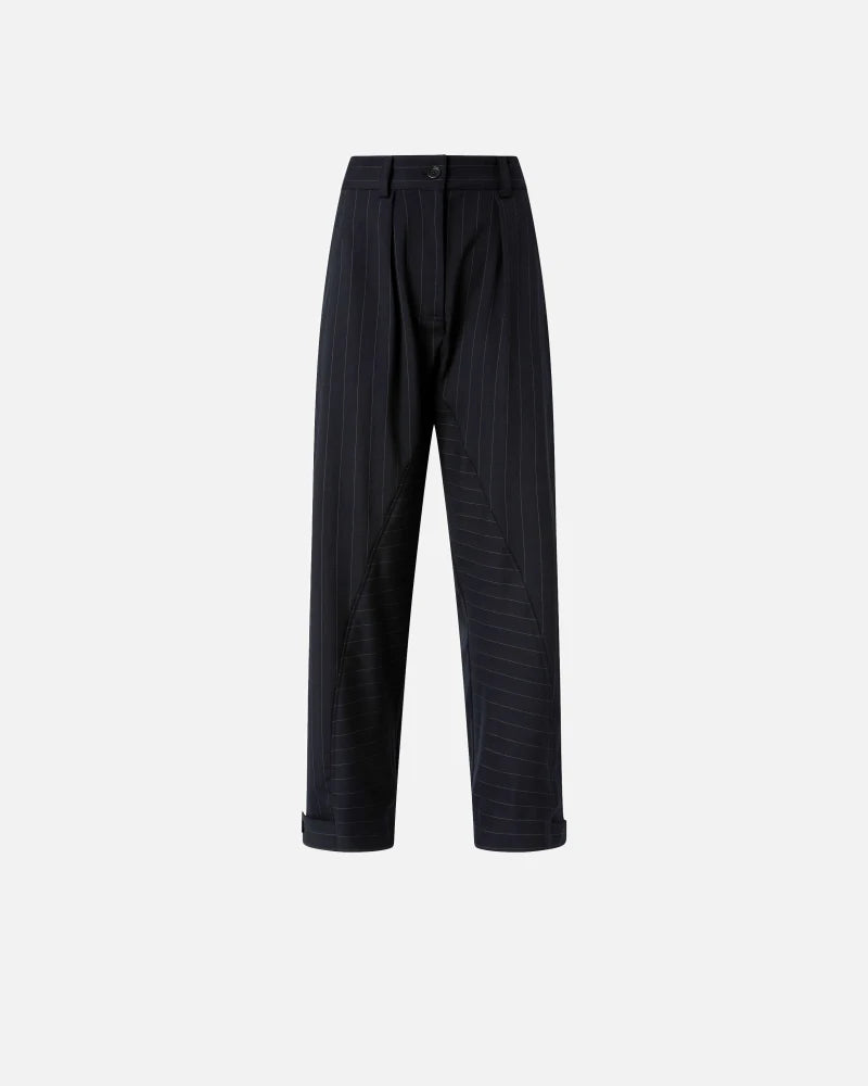 Pinko Pantaloni gessati a palloncino in lana Pastasfoglia