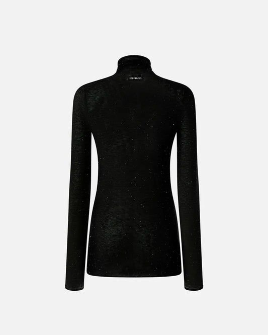 Pinko Maglia aderente a collo alto con micro paillettes Moss