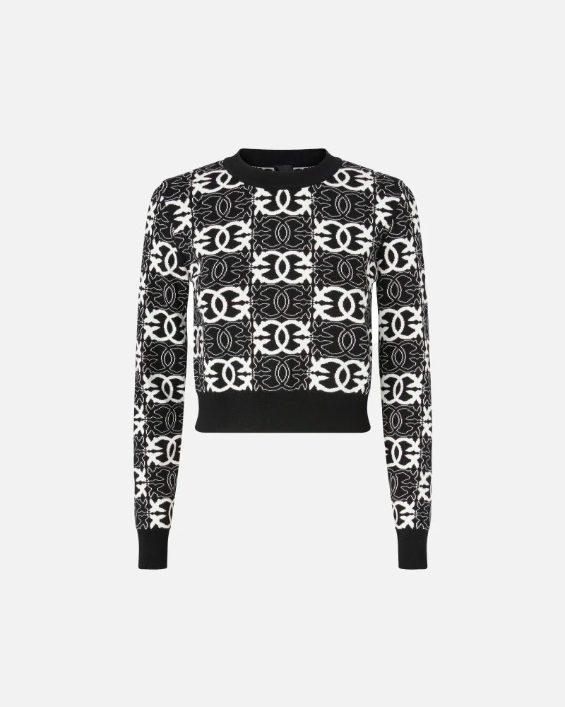 Pinko Maglia cropped con logo Love Birds Maglia GYPSIES
