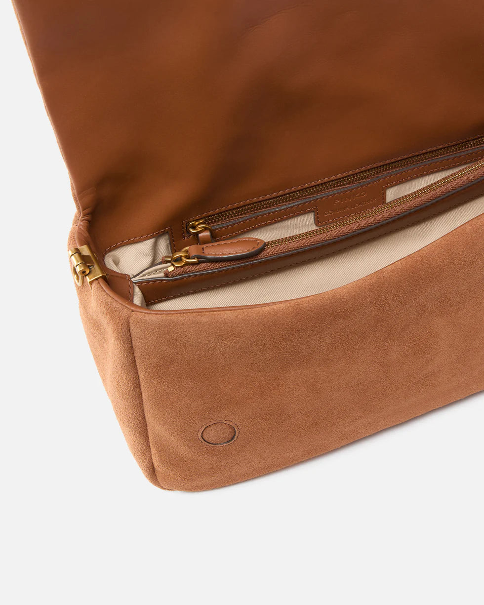 Pinko Borsa a tracolla media Love Bag Click Soft Horizontal Handle in suede