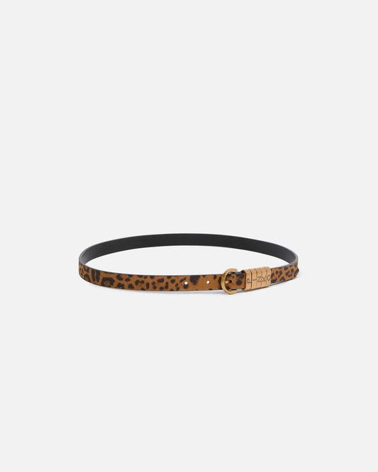 Pinko Cintura in suede con stampa leopardata 2 cm