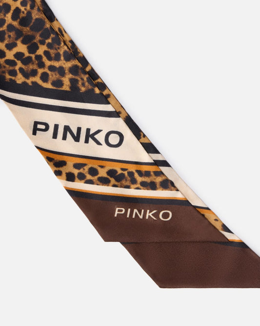 Pinko Foulard sottile con stampa leopardata