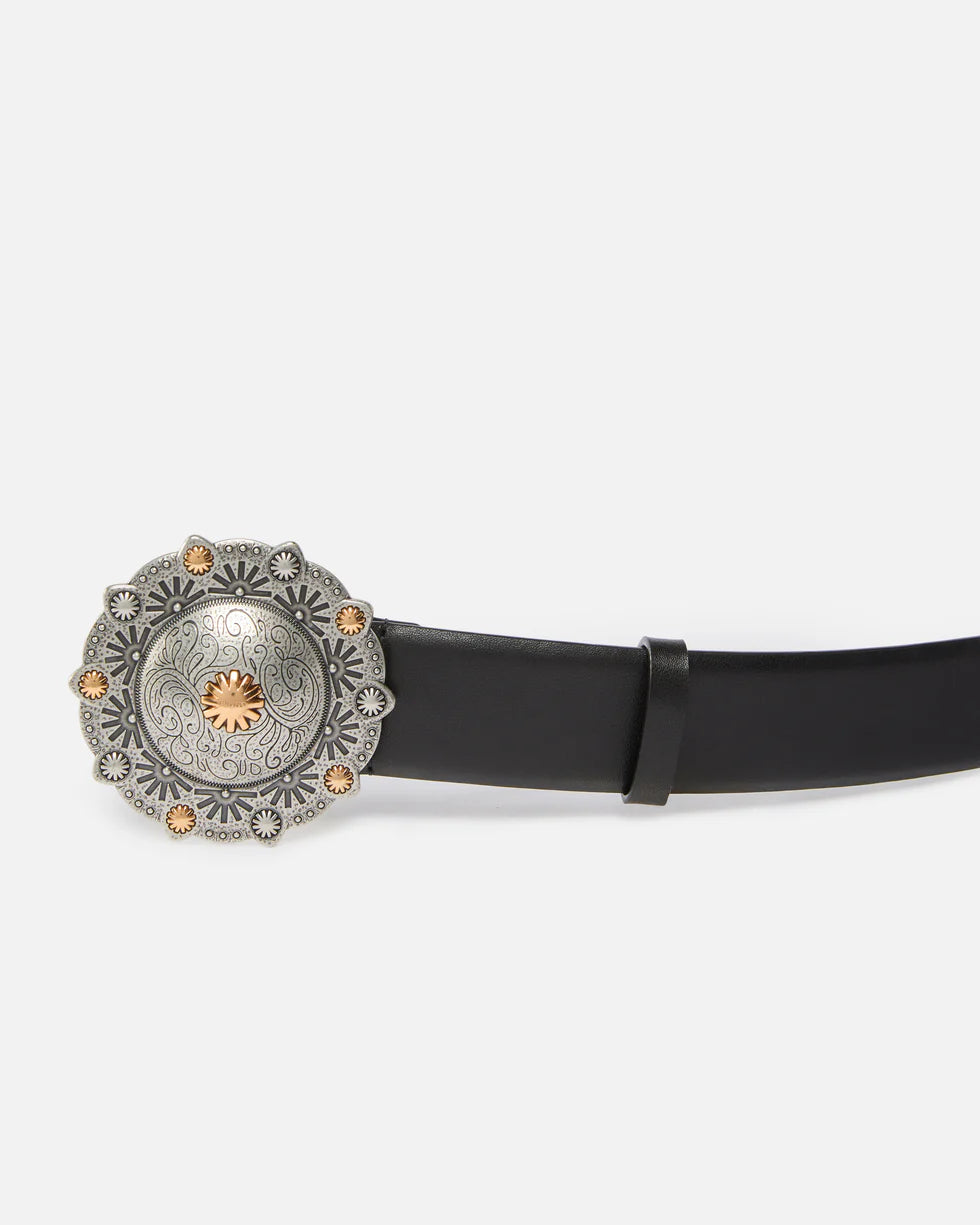 Pinko Cintura in pelle con medaglione gioiello 4 cm