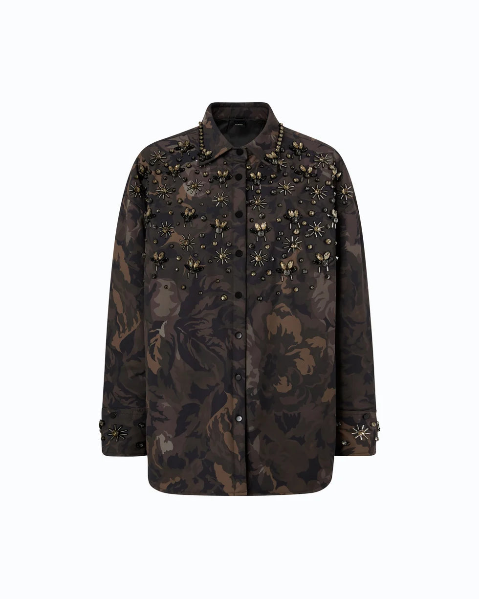 pinko Overshirt con motivo camouflage e dettagli gioiello Barengo
