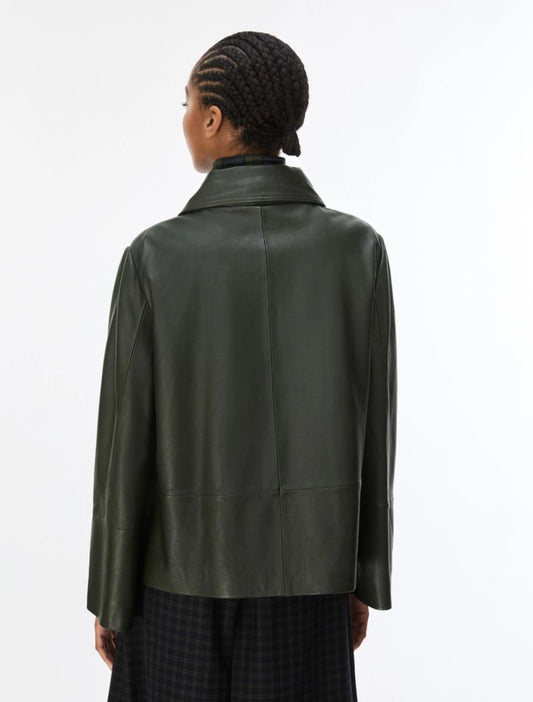iBlues GIACCA IN PELLE Verde Bottiglia