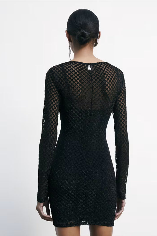 patrizia Pepe Abito mini stretch con dettagli glitter