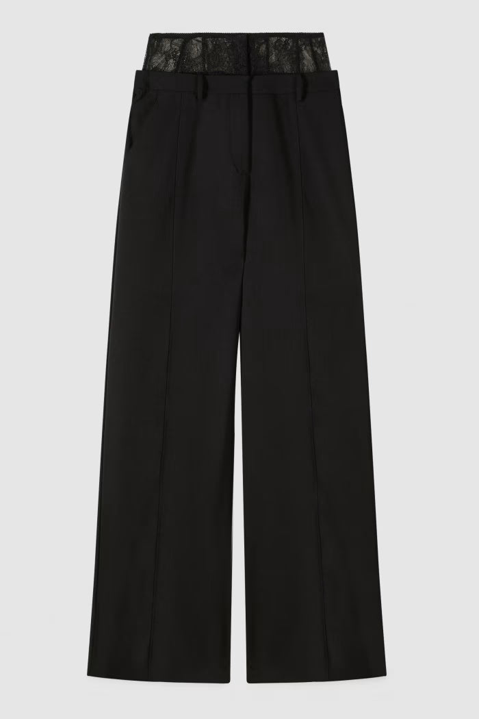 Patrizia Pepe Pantaloni palazzo con vita in pizzo