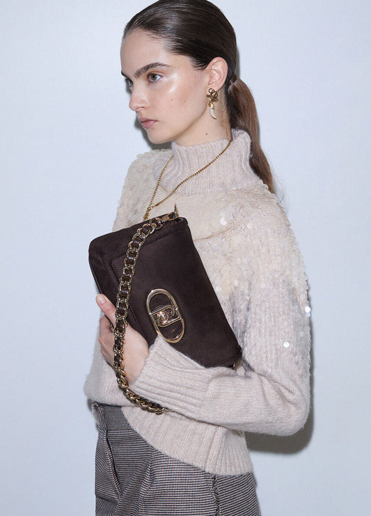 Liu Jo Borsa LaPuffy media in microfibra col cacao