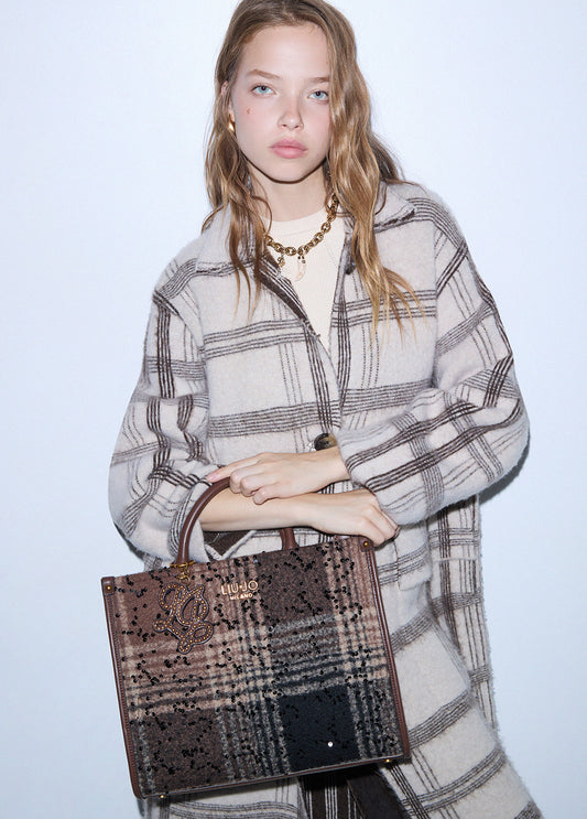 Liu JO Borsa media check con paillettes