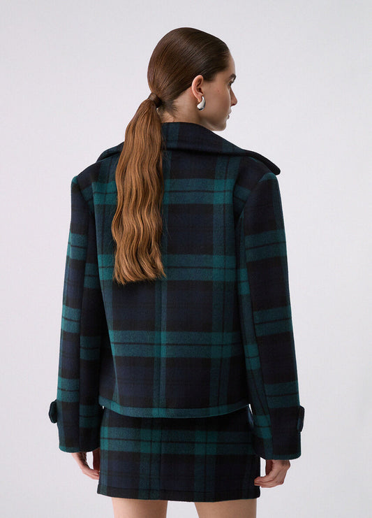 Liu Jo Cappotto doppiopetto corto tartan