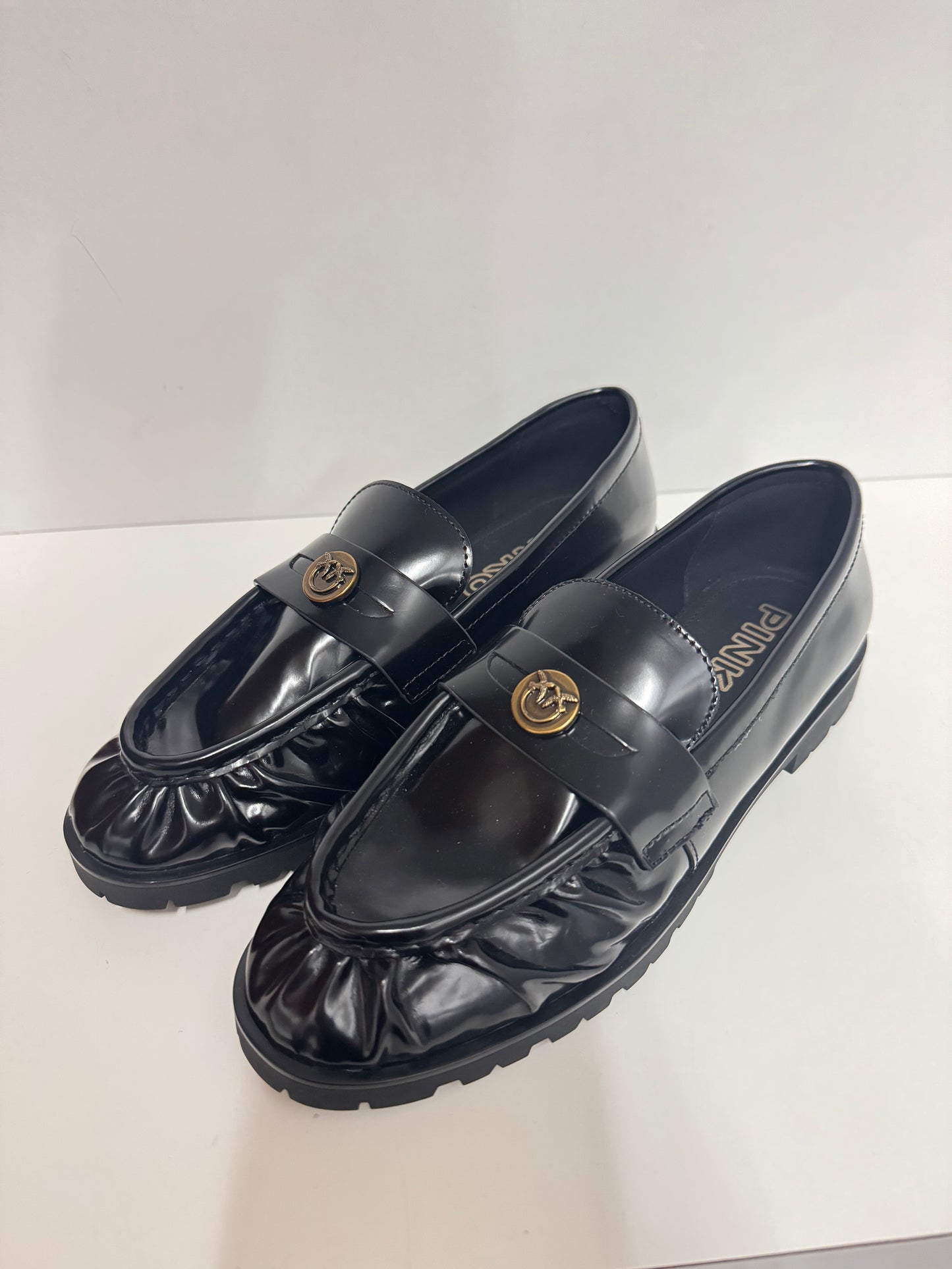 Pinko Mocassino box calf leather black NORA01