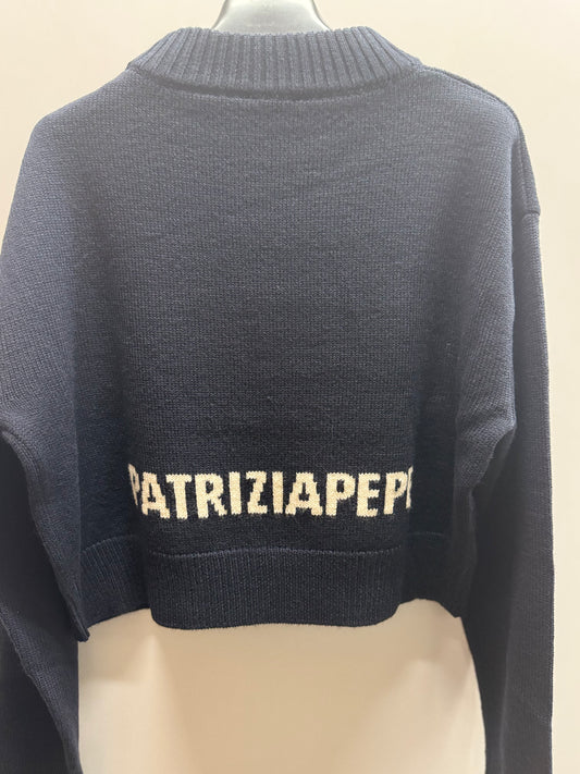 Patrizia pepe Maglione Logo sul retro blu