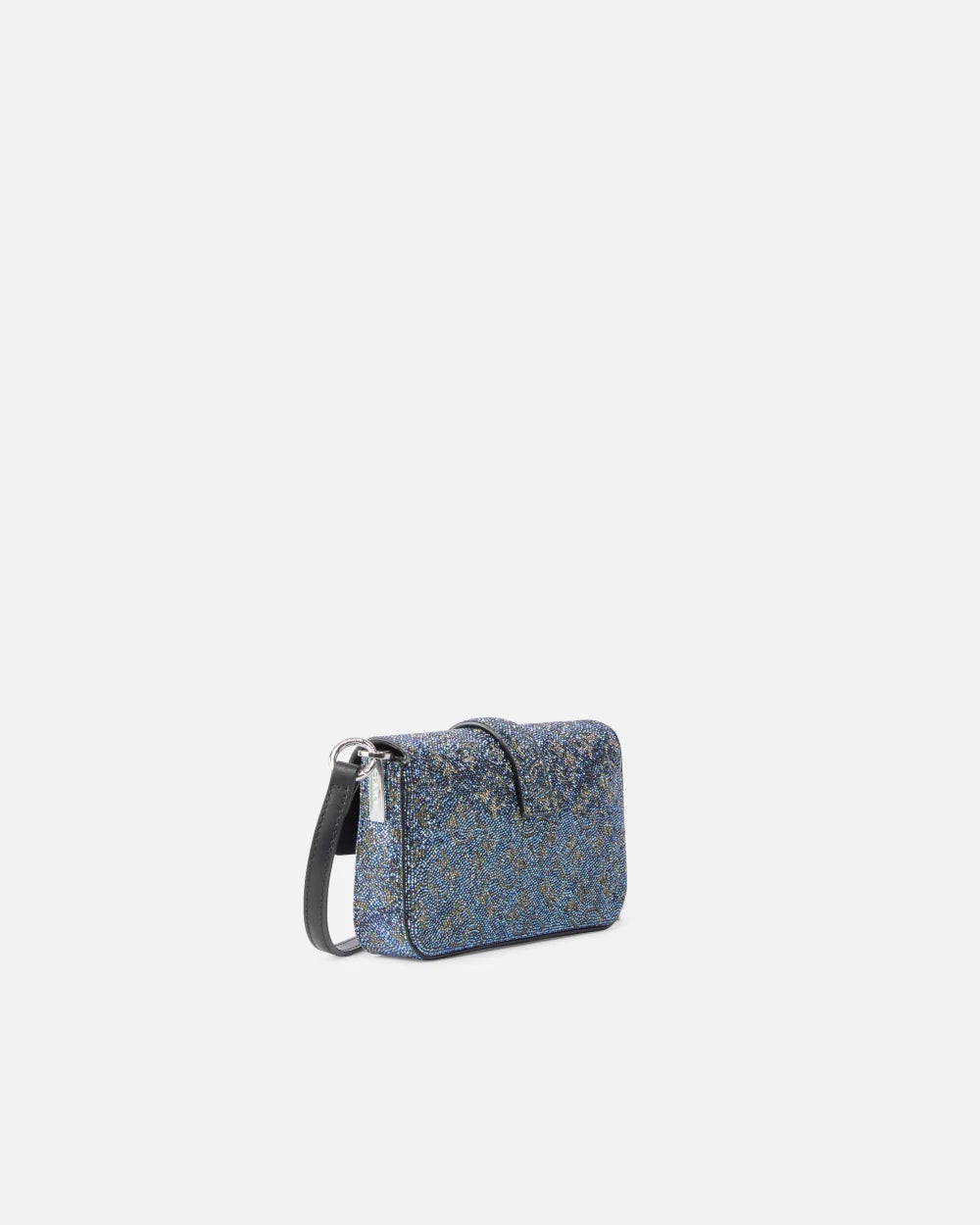 Pinko Borsa a spalla Baby Love Bag Slouchy in pelle full strass argento