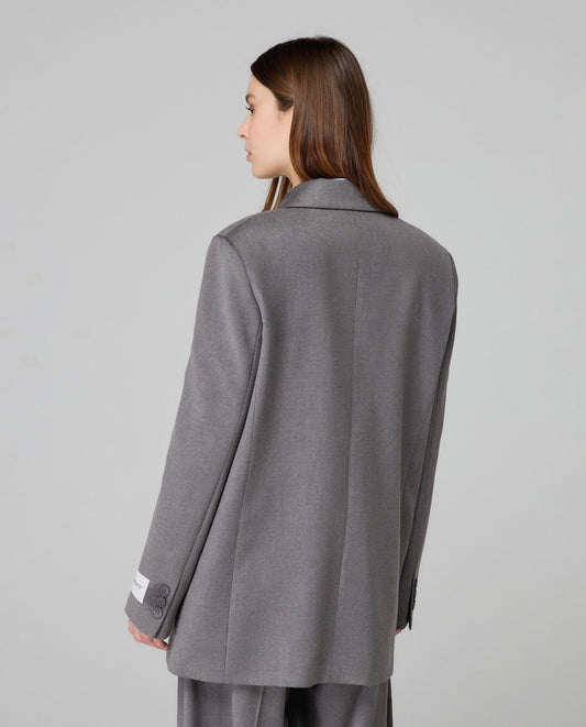 Hinnominate Blazer Doppiopetto Con Spalline • Grigio Melange