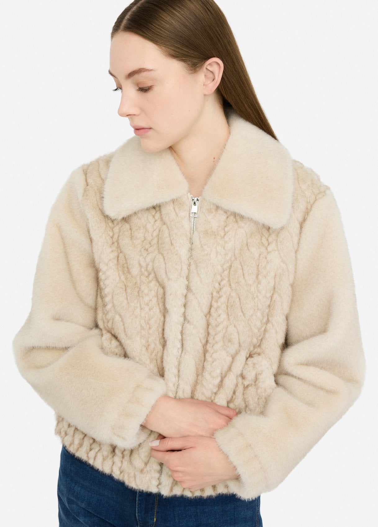 Liu Jo Bomber in teddy con trecce