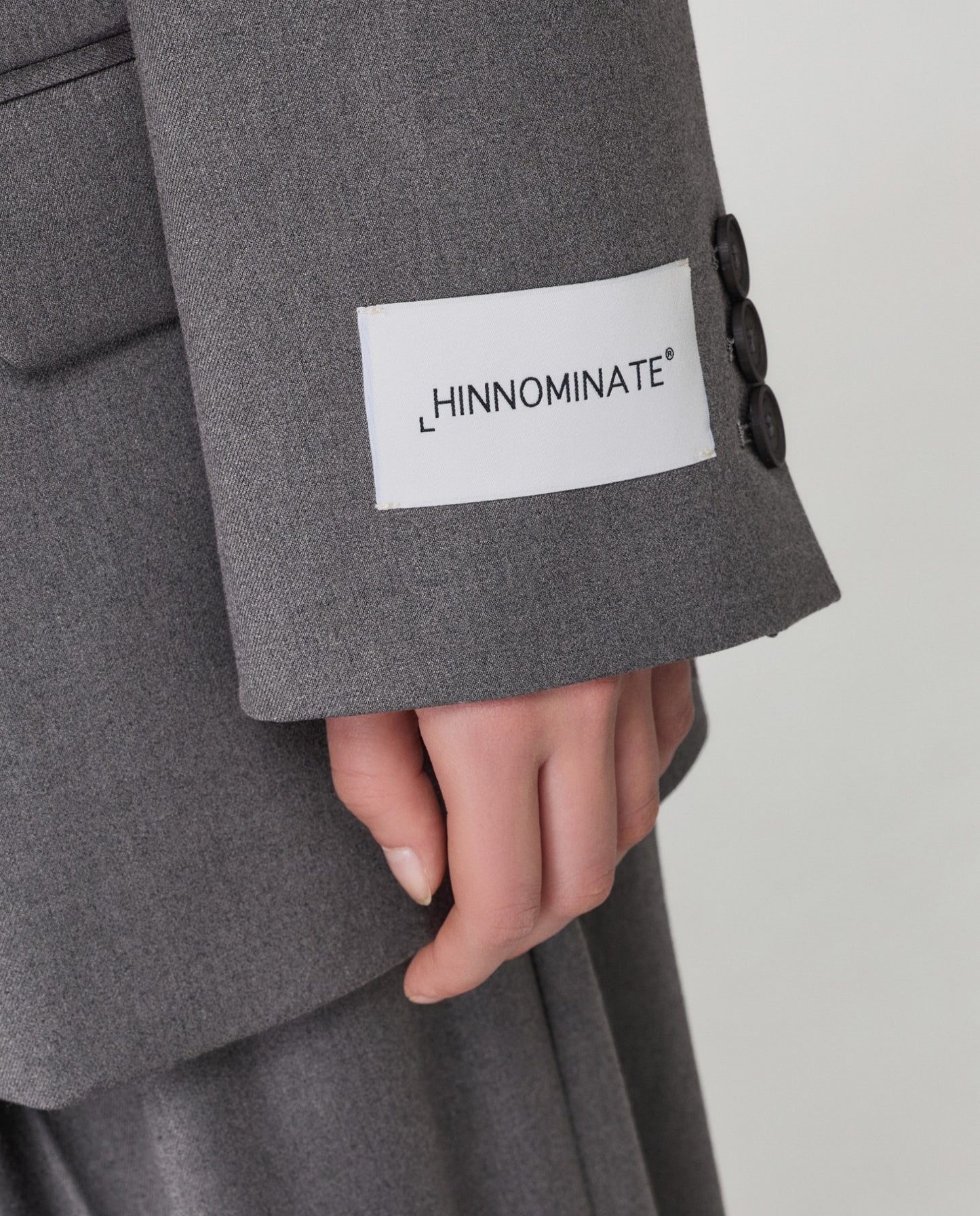 Hinnominate Blazer Doppiopetto Con Spalline • Grigio Melange