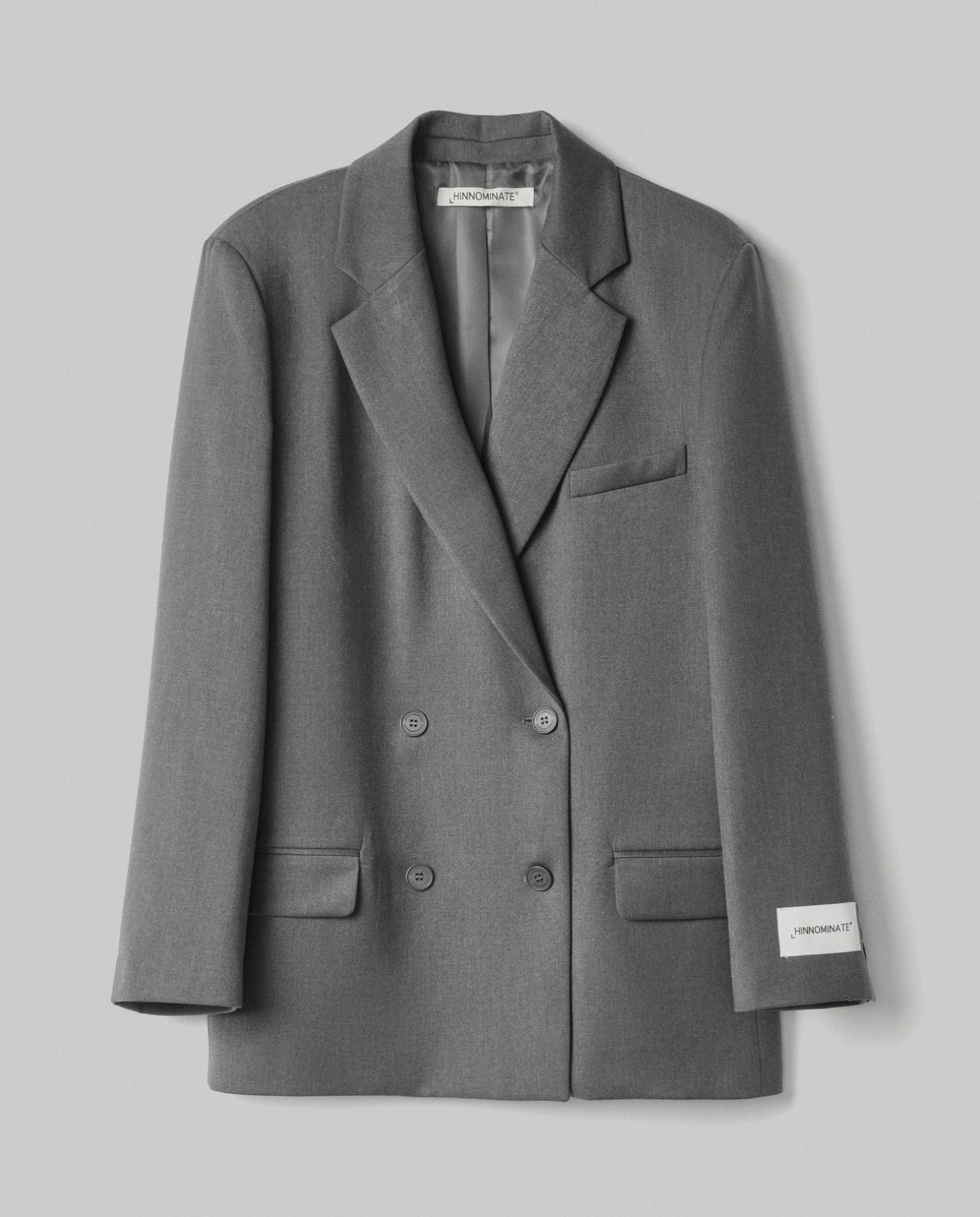Hinnominate Blazer Doppiopetto Con Spalline • Grigio Melange