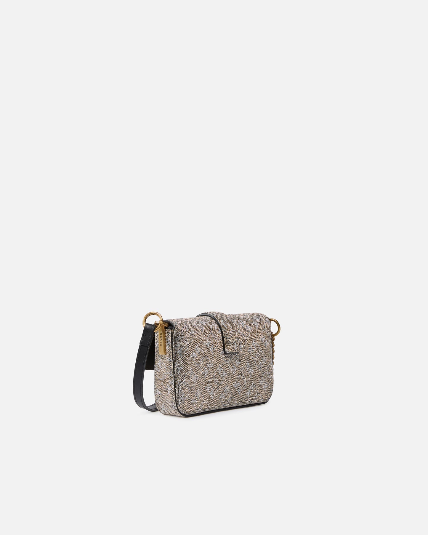 Pinko Borsa a spalla Baby Love Bag Slouchy in pelle full strass