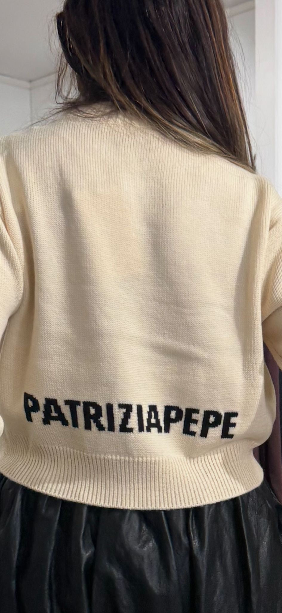 Patrizia pepe Maglione Logo sul retro panna