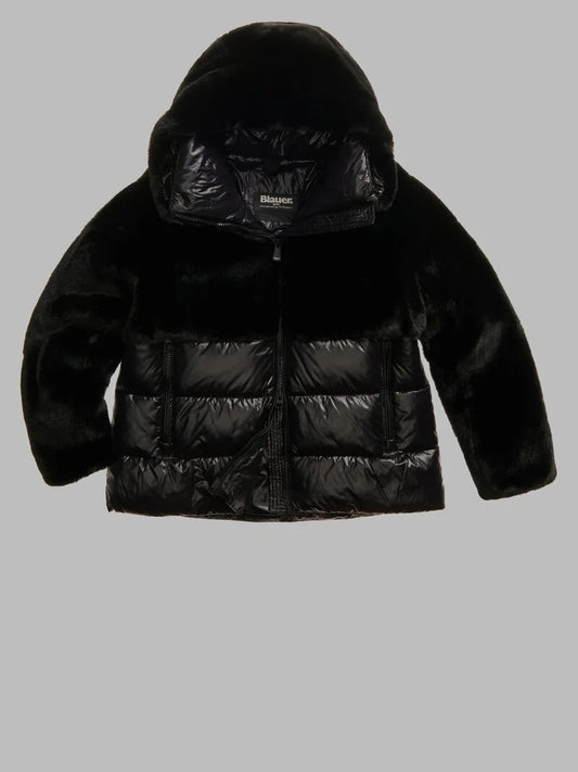 Blauer GIUBBETTO NYLON CON PELLICCIA ECO FANEVIL nero