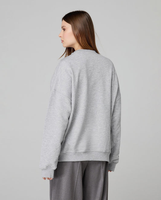 Hinnominate Felpa Paricollo Over College •Grigio Melange