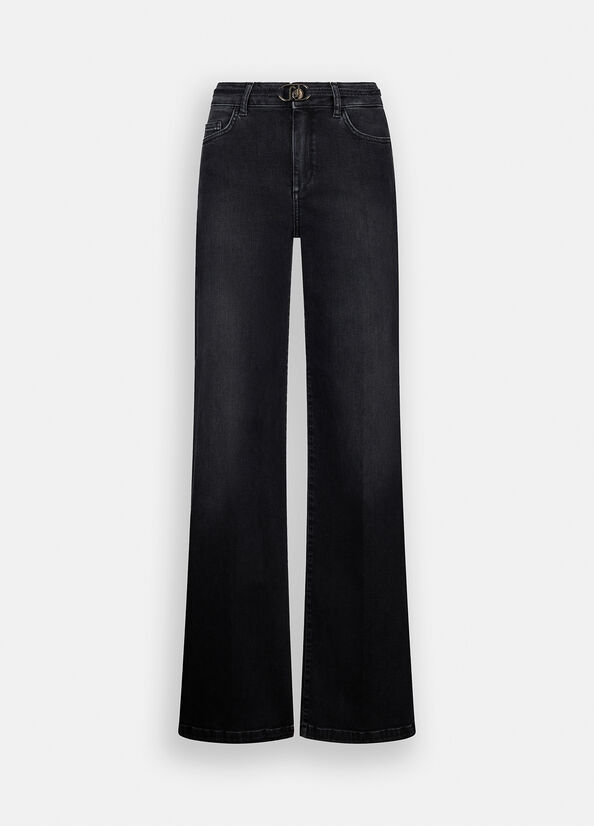 Liu Jo Jeans flare con cintura nero