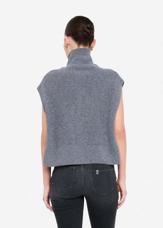 Liu Jo Gilet 100% lana con ricami gioiello grigio